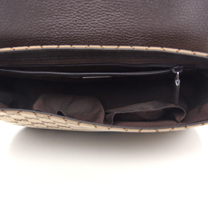Gucci Monogram Flap Messenger Bag Beige Dark Brown 4 of 9