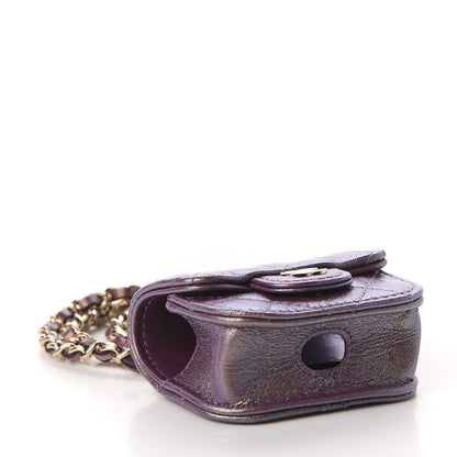Chanel Iridescent Lambskin Quilted Airpods Pro Case Purple 4 of 10
