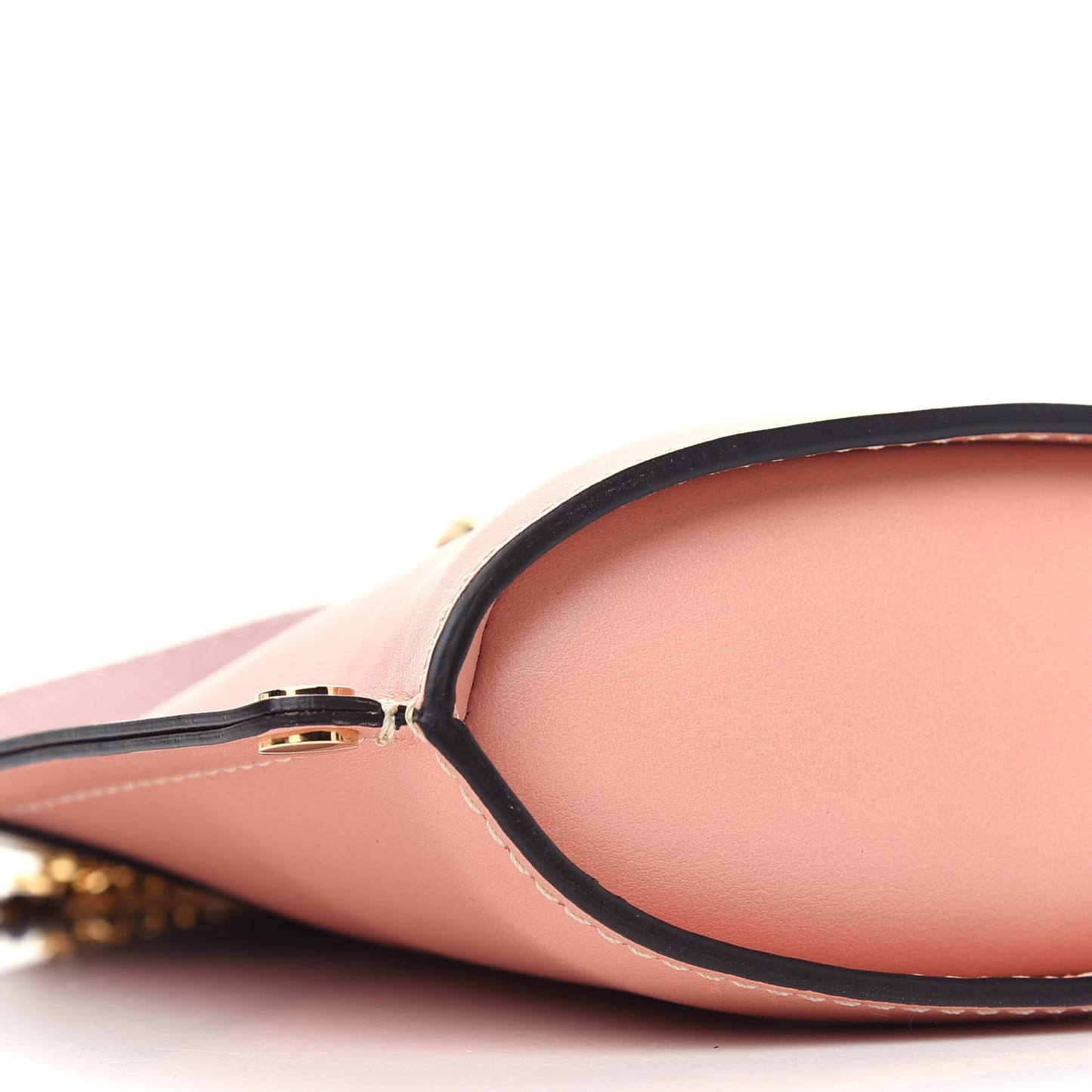 Shiny Calfskin Goatskin Mini Aby Bi-Color Bucket Fallow Pink