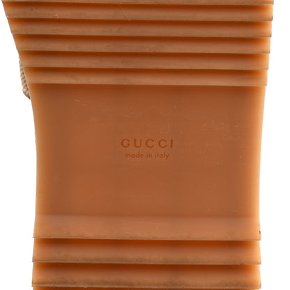 Gucci Monogram Maxi GG Angelina Platform 55mm Slide Sandals 38 Camel Ebony 8 of 9