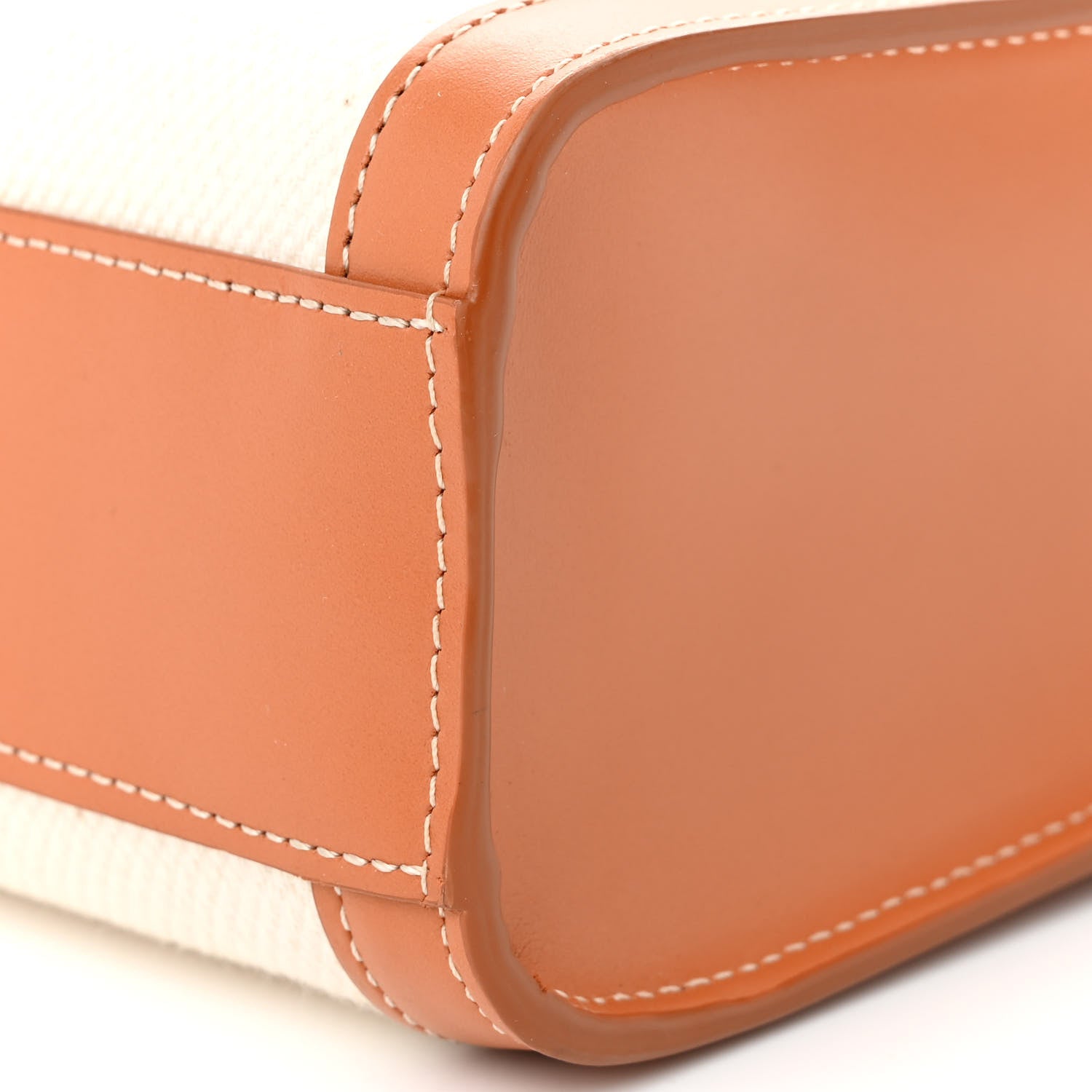 Celine Canvas Calfskin Logo Print Small Vertical Cabas Natural Tan 9 of 10