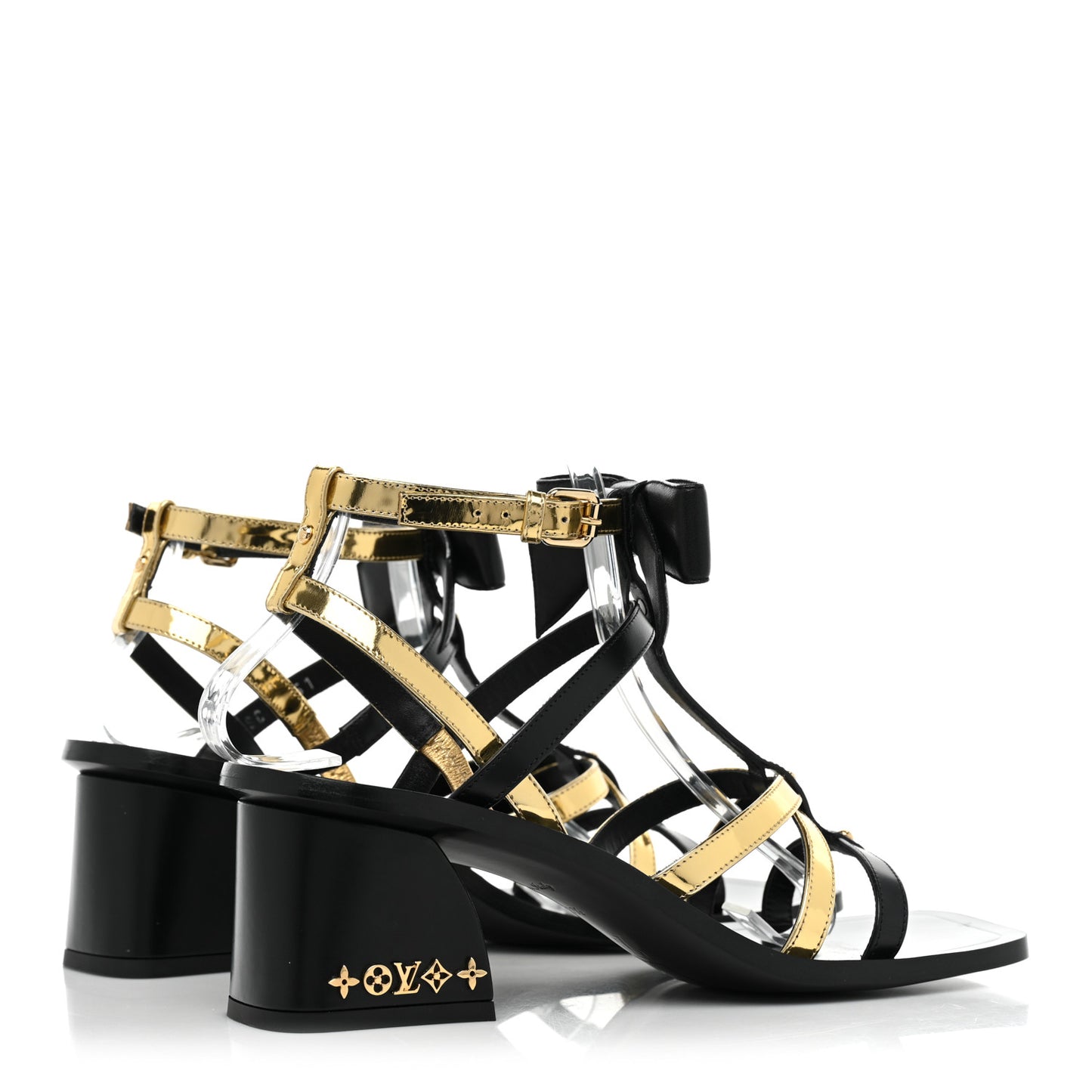 Metallic Calfskin Peplum Sandals 38.5 Gold