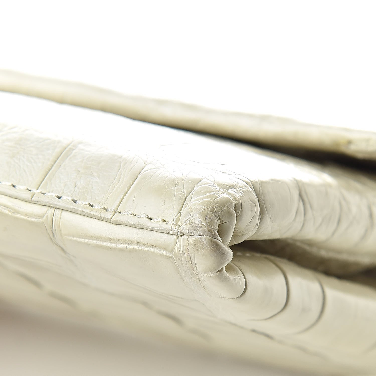 Nancy Gonzalez Crocodile Flap Clutch Wallet White 14 of 14
