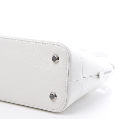 Balenciaga Grained Calfskin Logo S Ville Top Handle Bag White Fluo Pink 8 of 11