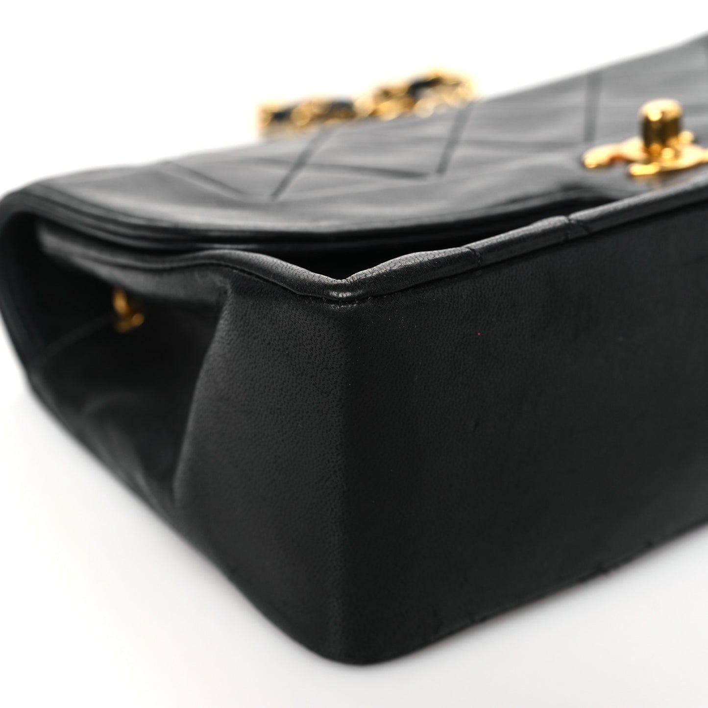 Lambskin Quilted Small Single Flap Black