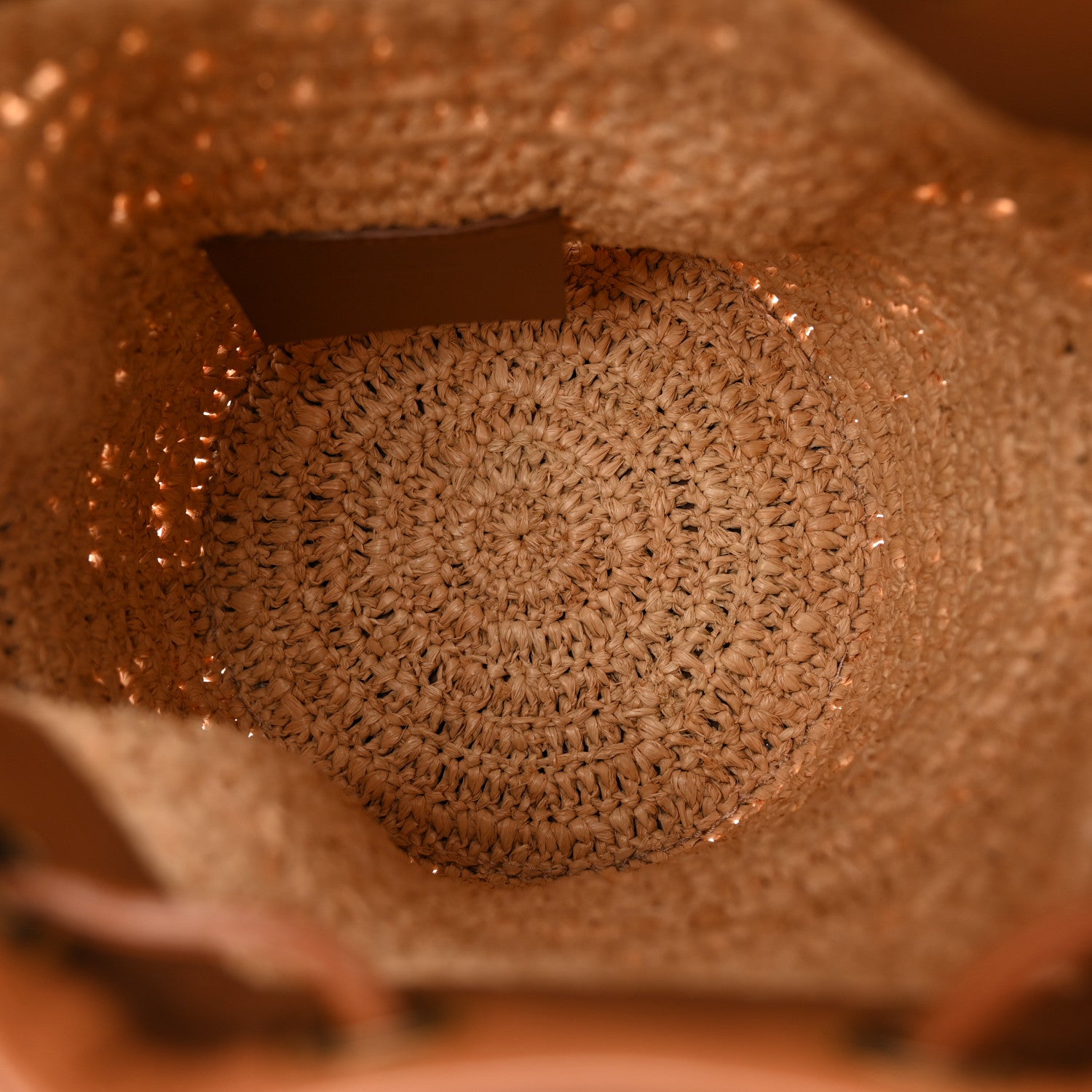 Saint Laurent Raffia Calfskin Seau Bucket Naturel Brick 5 of 10