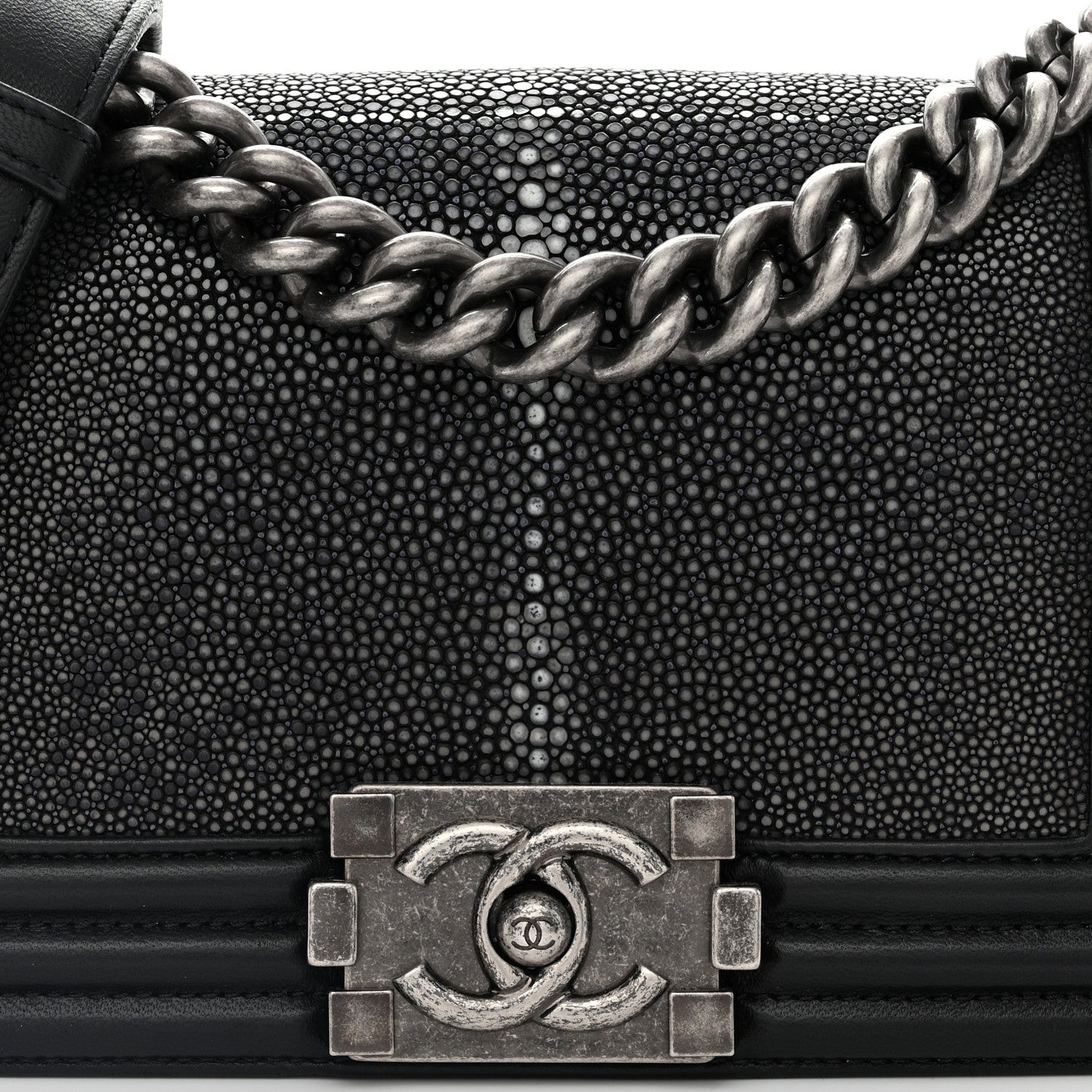 Chanel Galuchat Stingray Small Boy Flap Black 8 of 11