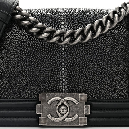 Chanel Galuchat Stingray Small Boy Flap Black 8 of 11