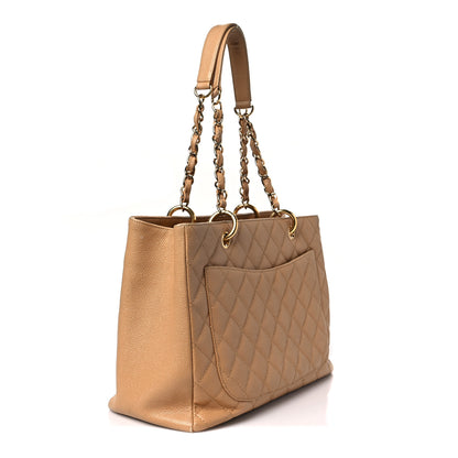 Chanel Caviar Quilted Grand Shopping Tote GST Dark Beige 10 of 11