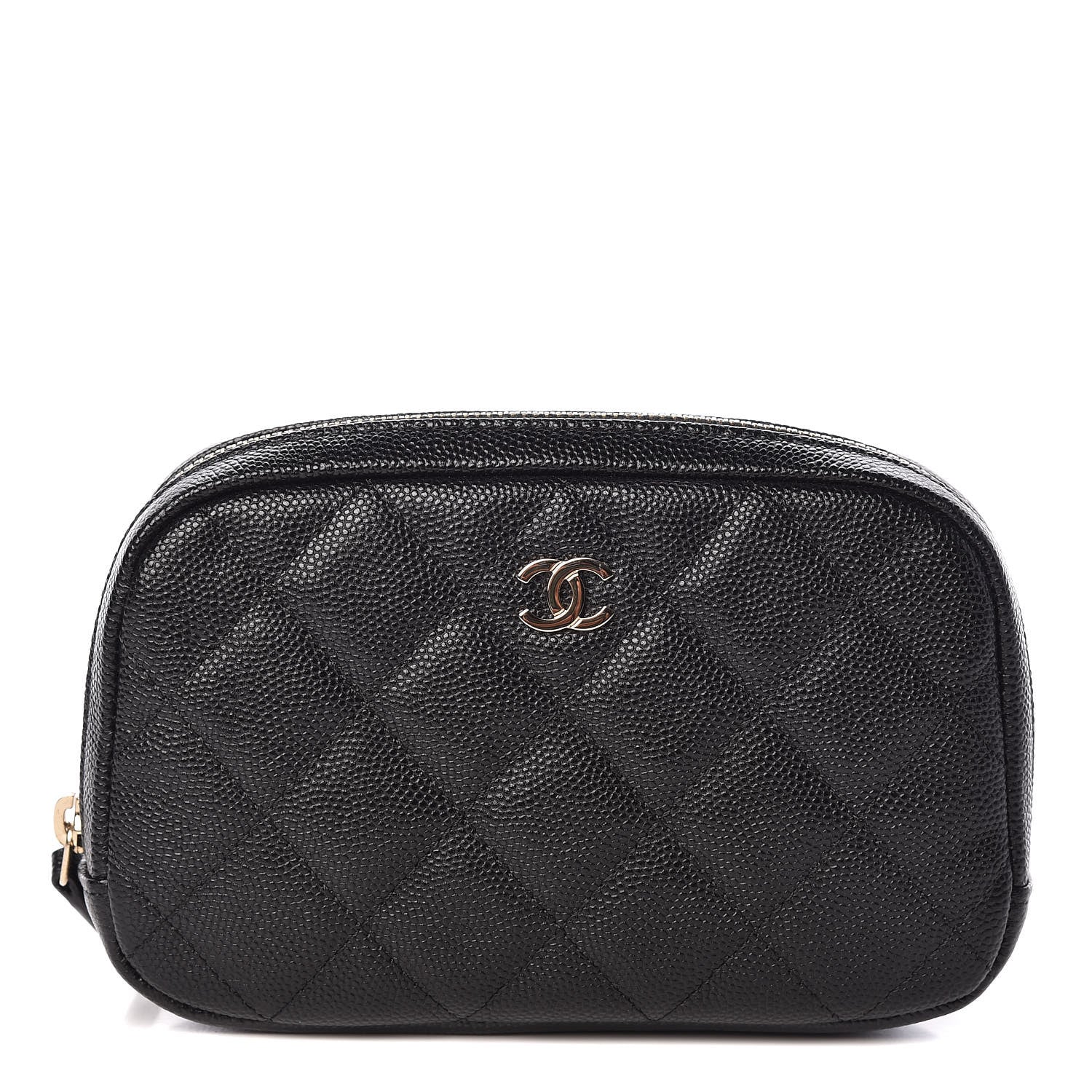 Chanel Caviar Quilted Small Curvy Pouch Cosmetic Case Black 1 of 8