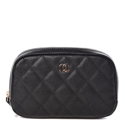 Chanel Caviar Quilted Small Curvy Pouch Cosmetic Case Black 1 of 8