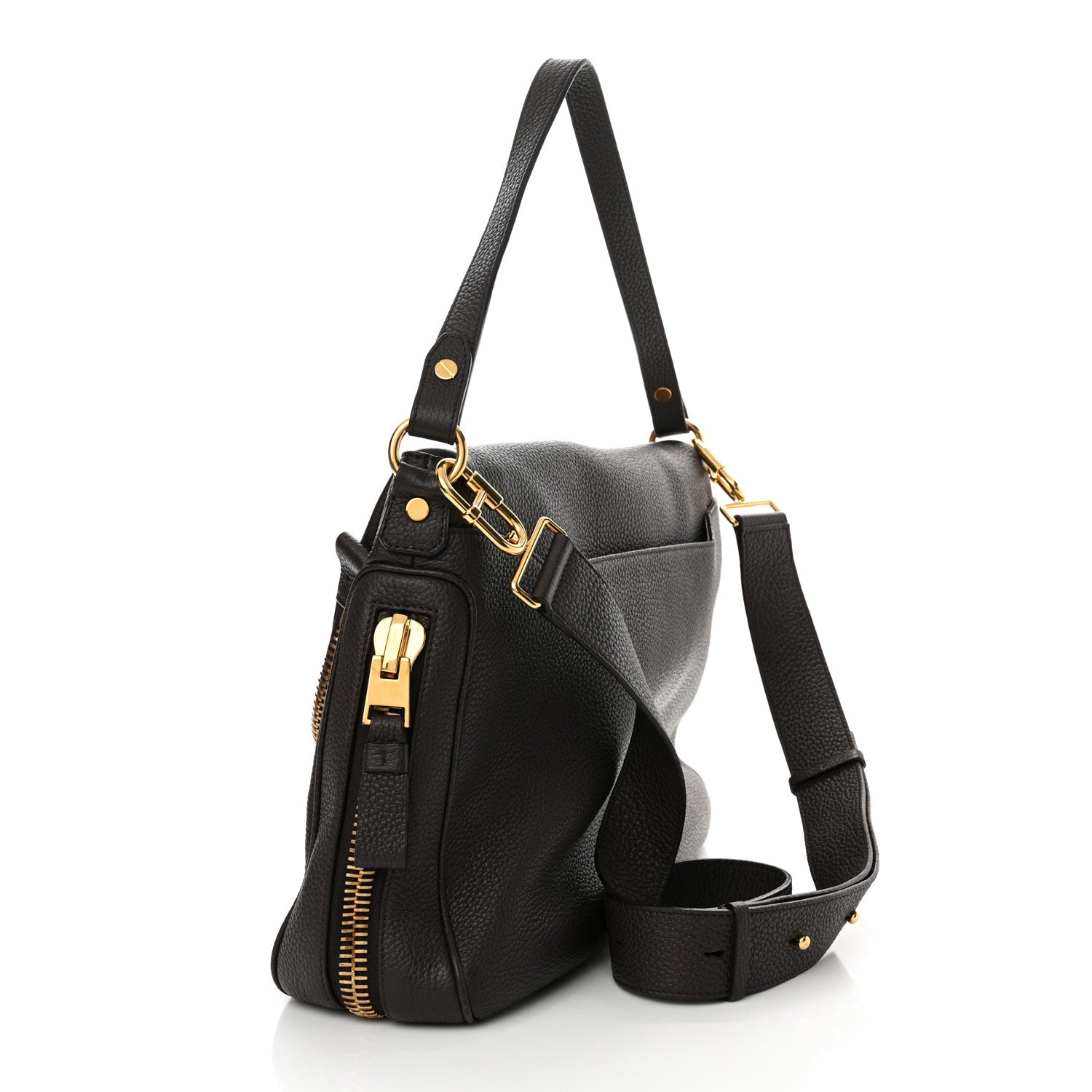 Tom Ford Pebbled Calfskin Large Jennifer Dark Brown 3 of 12