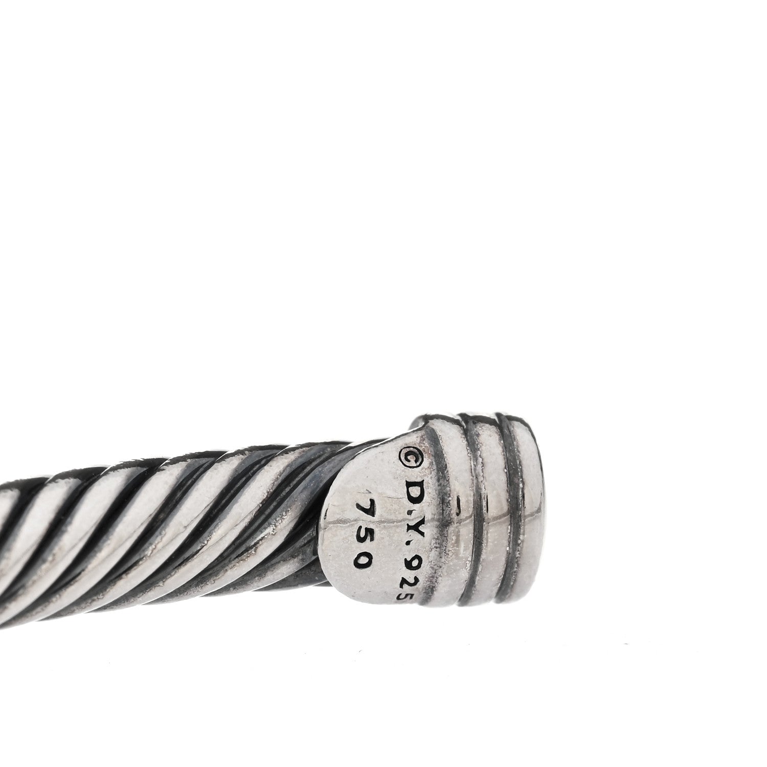 David Yurman Sterling Silver 14K Yellow Gold 4mm X Station Cable Bracelet 3 of 3