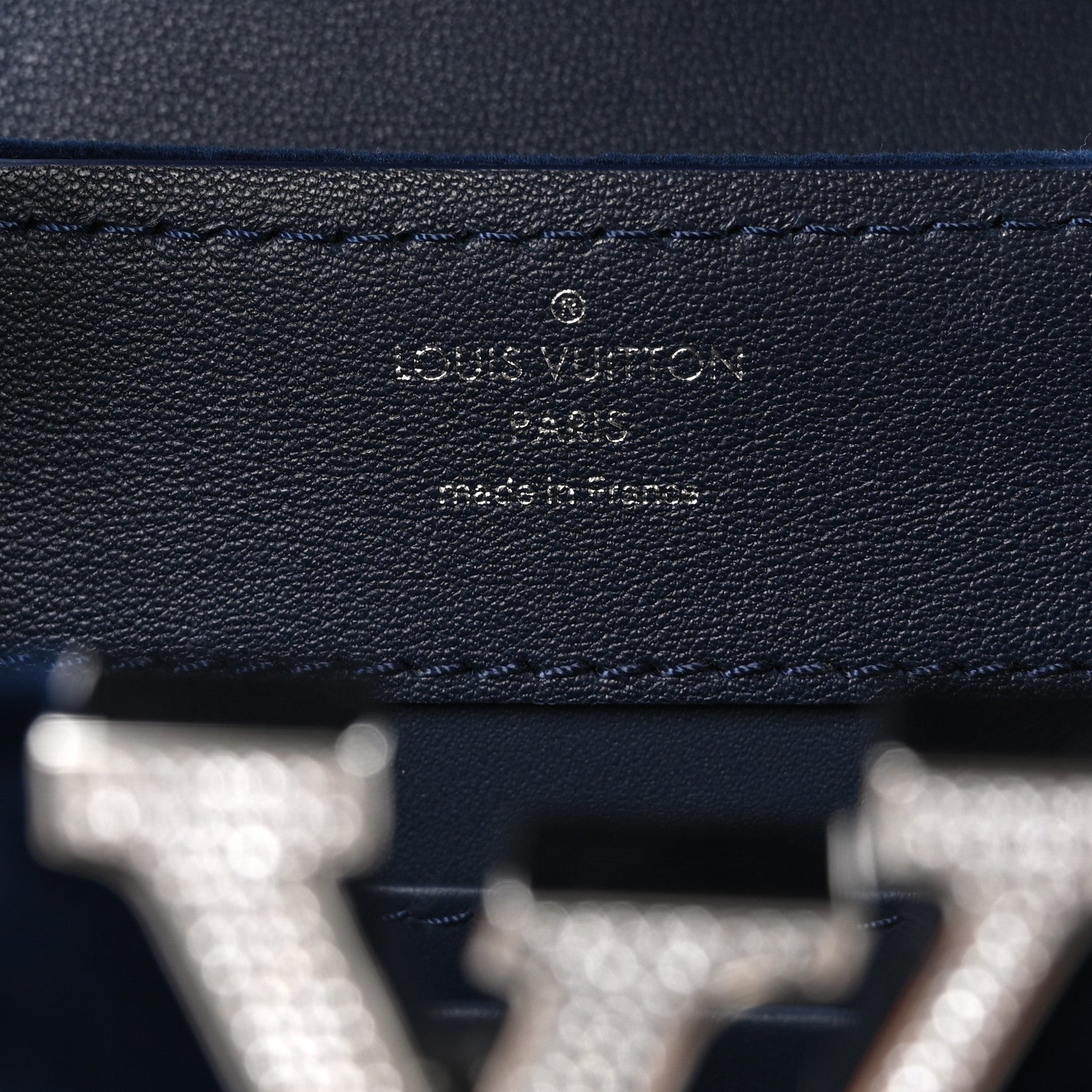 Louis Vuitton Velvet Crystal Capucines Mini Midnight Blue 6 of 10