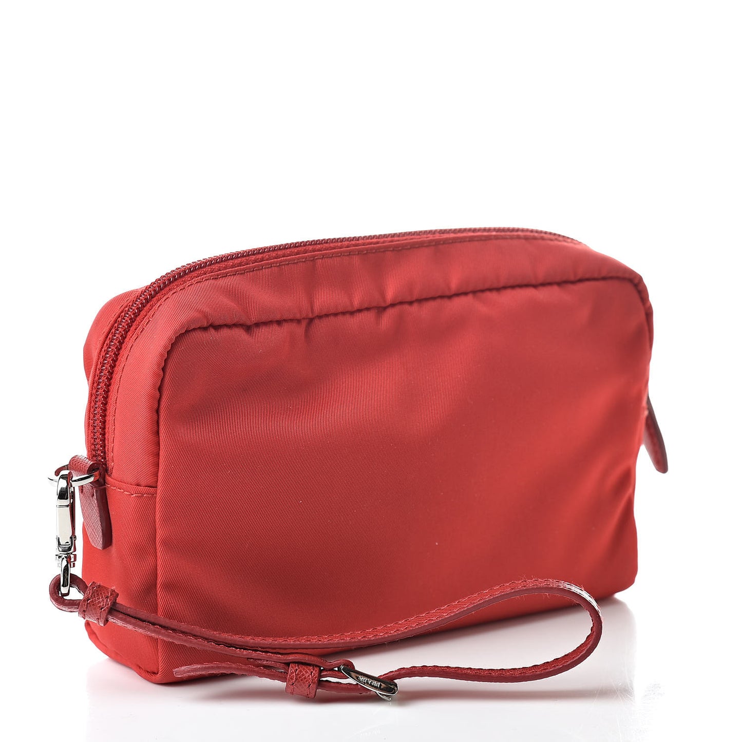 Tessuto Nylon Saffiano Wristlet Rosso