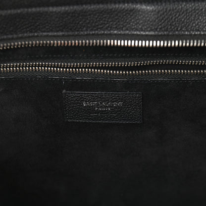 Saint Laurent Grained Calfskin Medium Cabas Rive Gauche Black 8 of 13