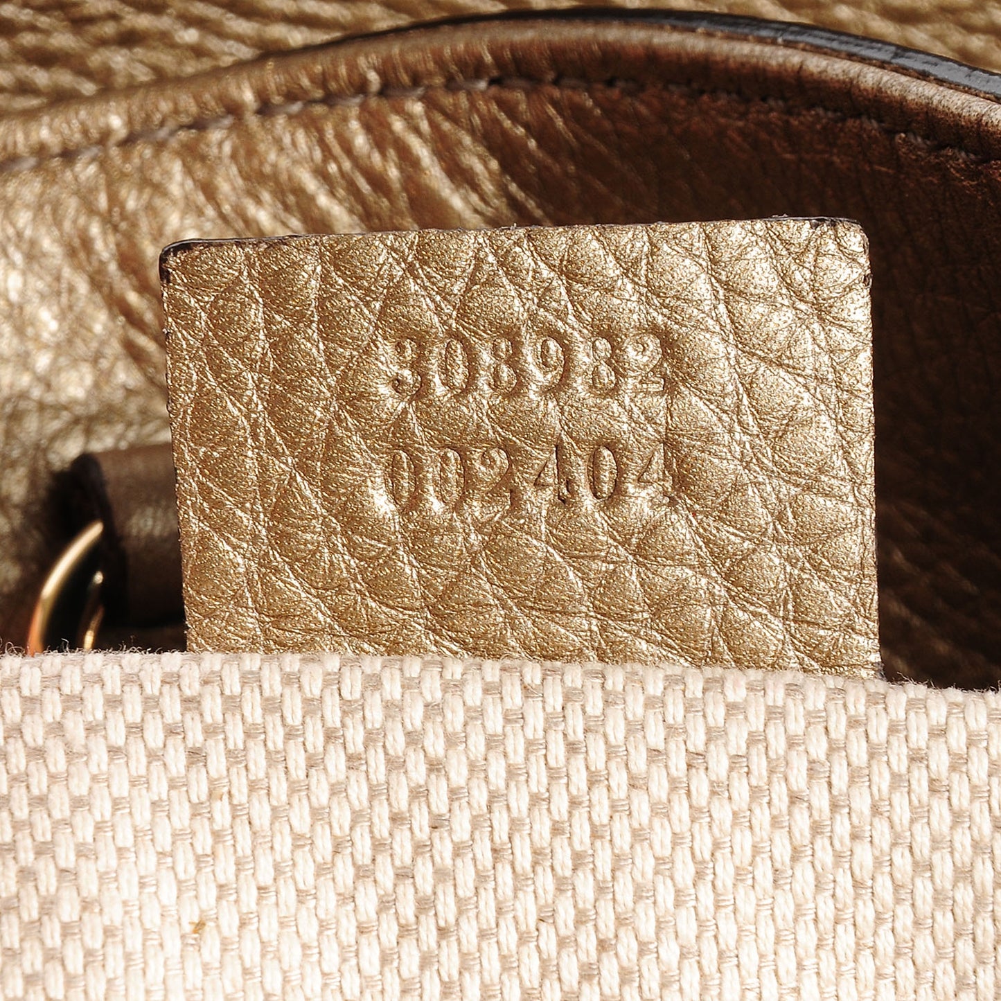 Metallic Pebbled Calfskin Medium Soho Chain Shoulder Bag Golden Beige