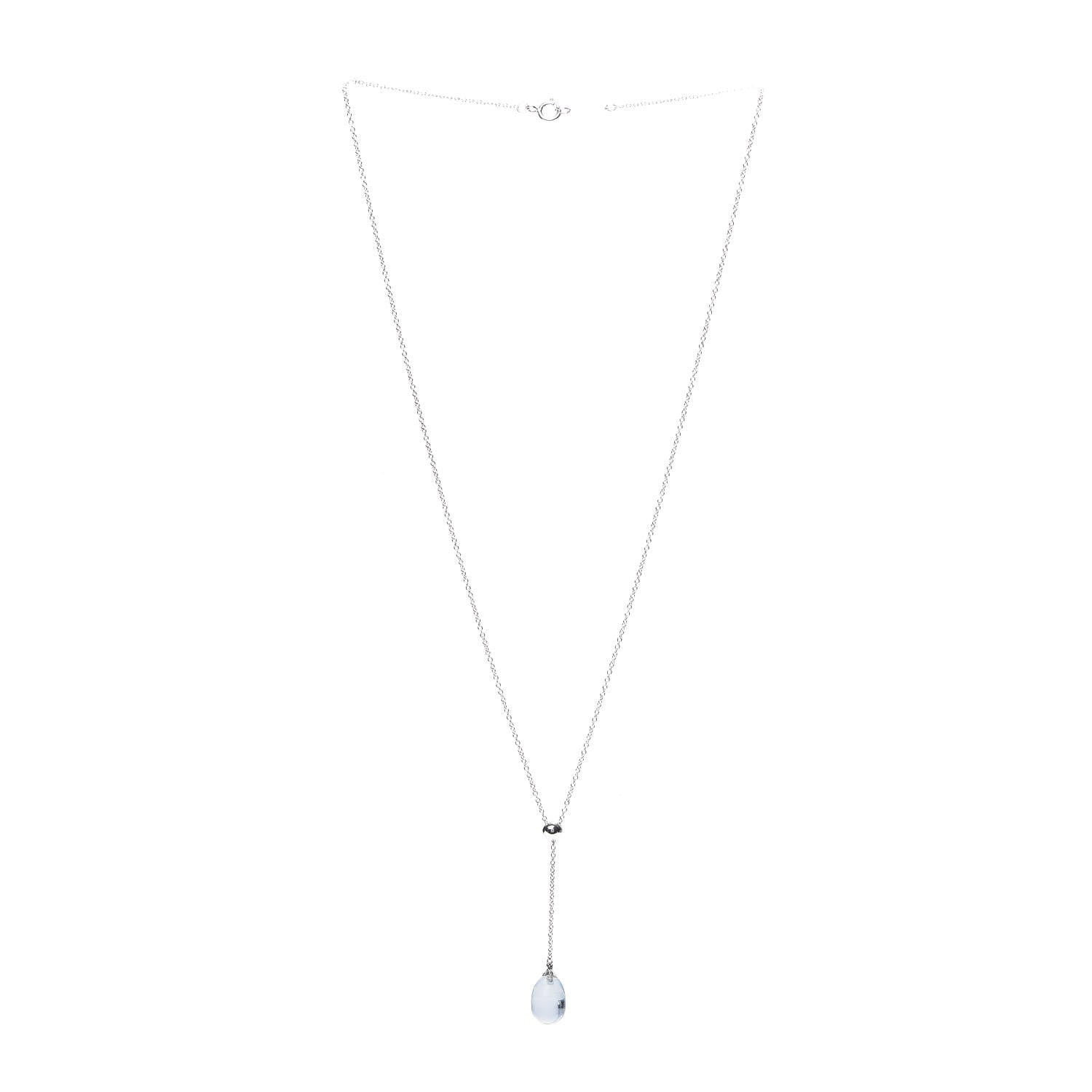 Tiffany 18K White Gold Aquamarine Rainbow Drops Pendant Necklace 3 of 5