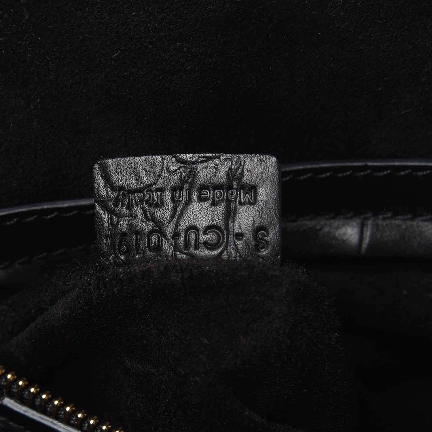Celine Crocodile Embossed Calfskin Medium Phantom Luggage Black 7 of 11