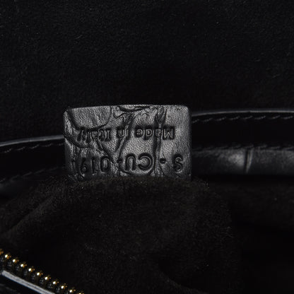 Celine Crocodile Embossed Calfskin Medium Phantom Luggage Black 7 of 11