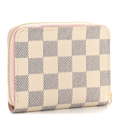Louis Vuitton Damier Azur Zippy Coin Purse Rose Ballerine 3 of 9