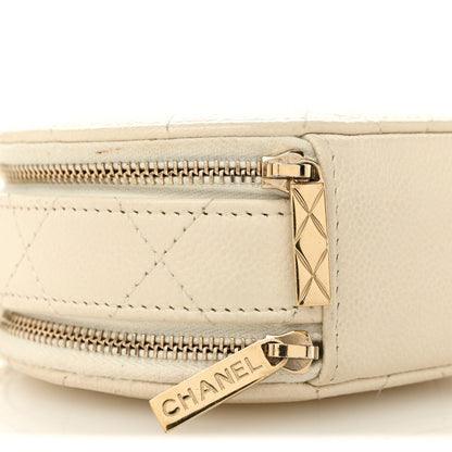 Chanel Caviar Quilted Round Handle With Care Vanity With Chain White 11 of 15