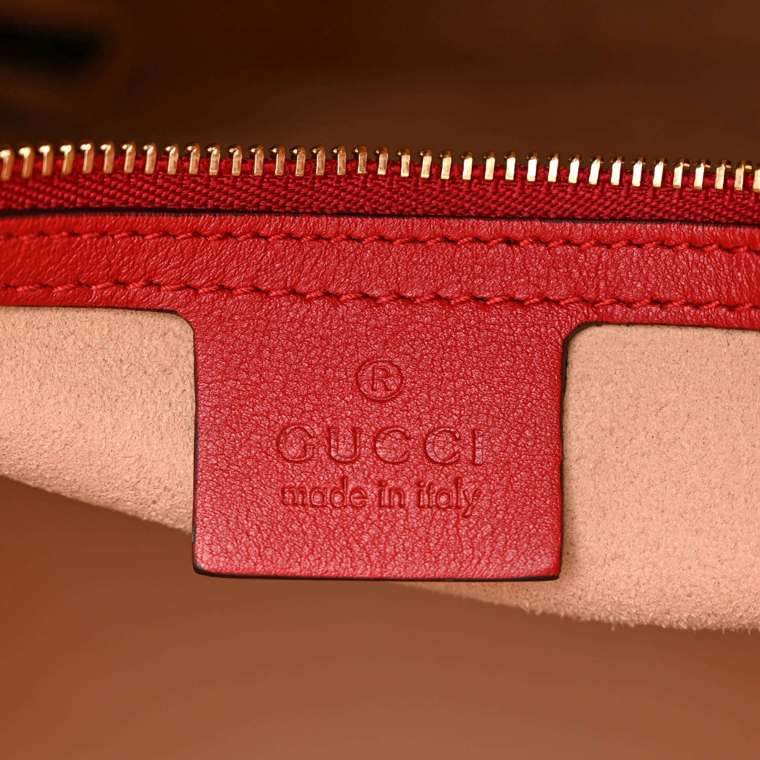 Gucci Apollo Calfskin GG Dadini Embroidered Chain Shoulder Tote Hibiscus Red 6 of 12