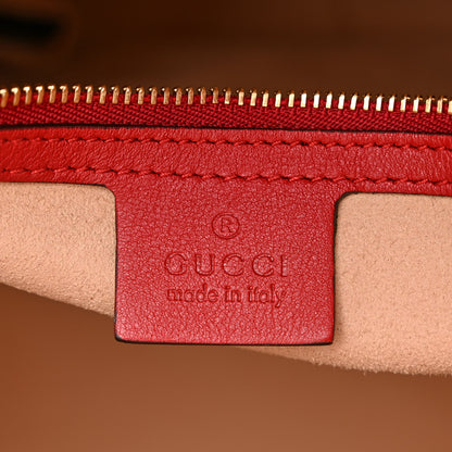 Gucci Apollo Calfskin GG Dadini Embroidered Chain Shoulder Tote Hibiscus Red 6 of 12
