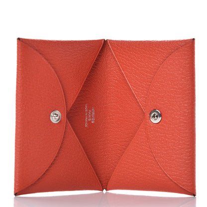 Hermes Chevre Mysore Calvi Card Case Capucine 5 of 7