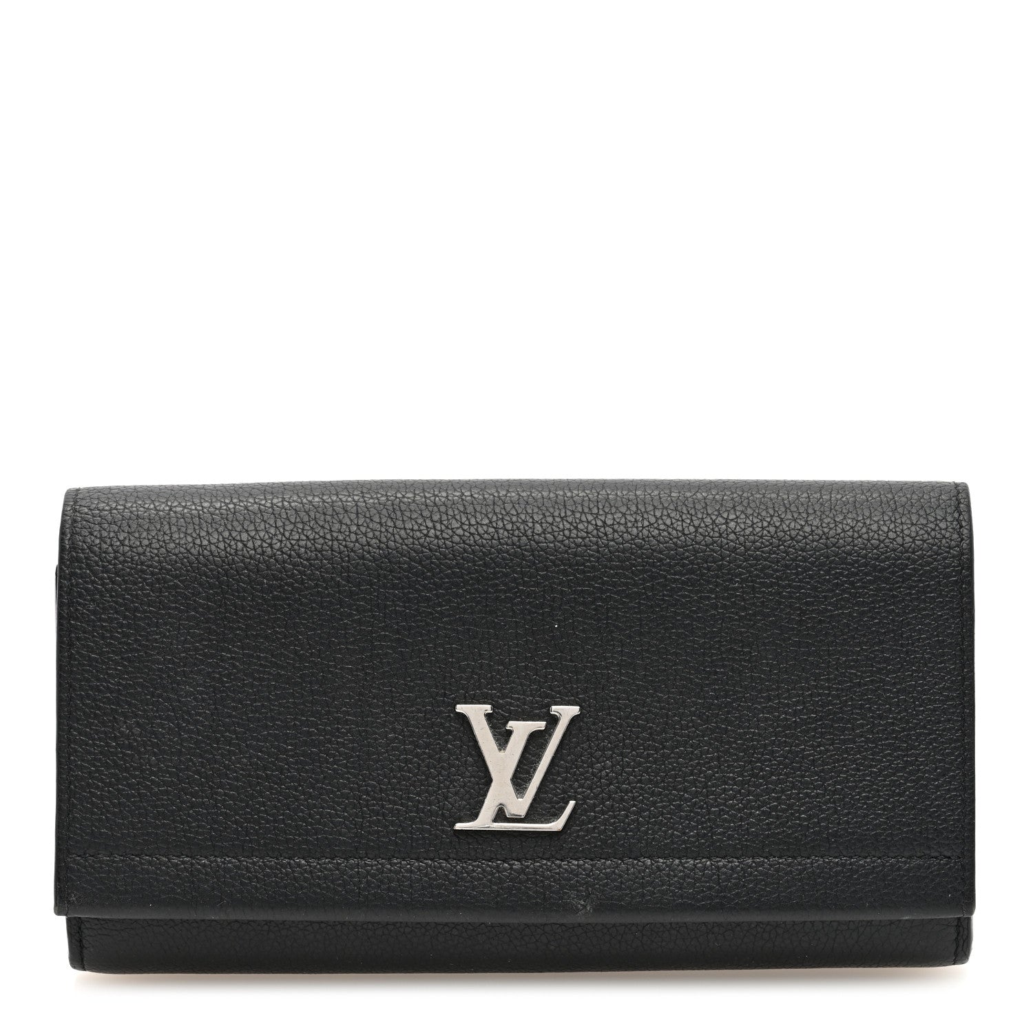 Louis Vuitton Calfskin Lockme II Wallet Black 1 of 9