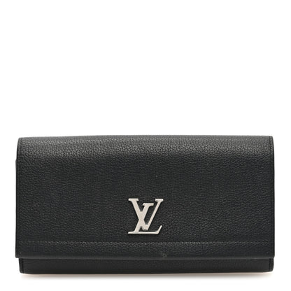 Louis Vuitton Calfskin Lockme II Wallet Black 1 of 9