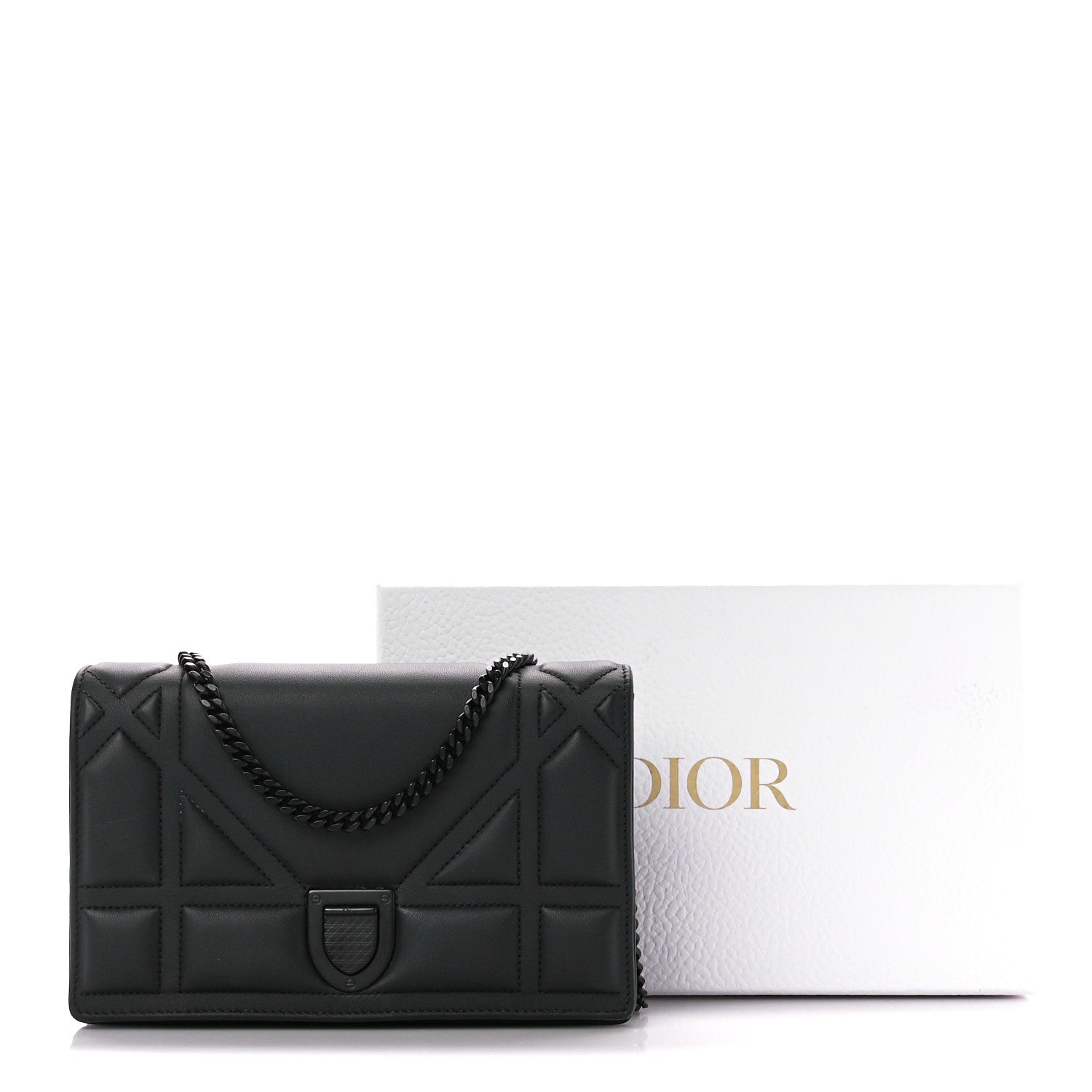 Christian Dior Ultra Matte Calfskin Diorama Wallet on Chain Pouch Black 12 of 12