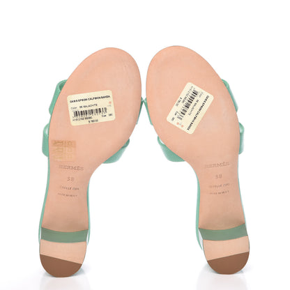 Hermes Epsom Oasis Sandals 38 Malachite 5 of 11