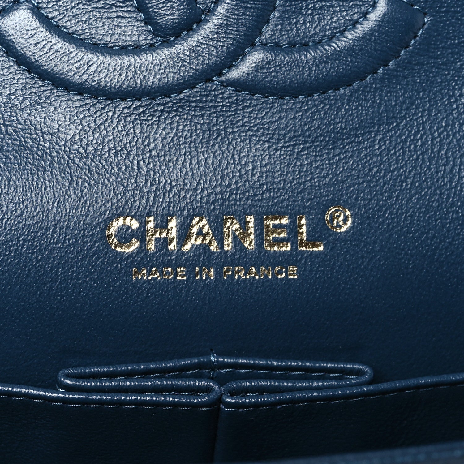Chanel Iridescent Caviar Quilted Medium Double Flap Dark Blue 6 of 10