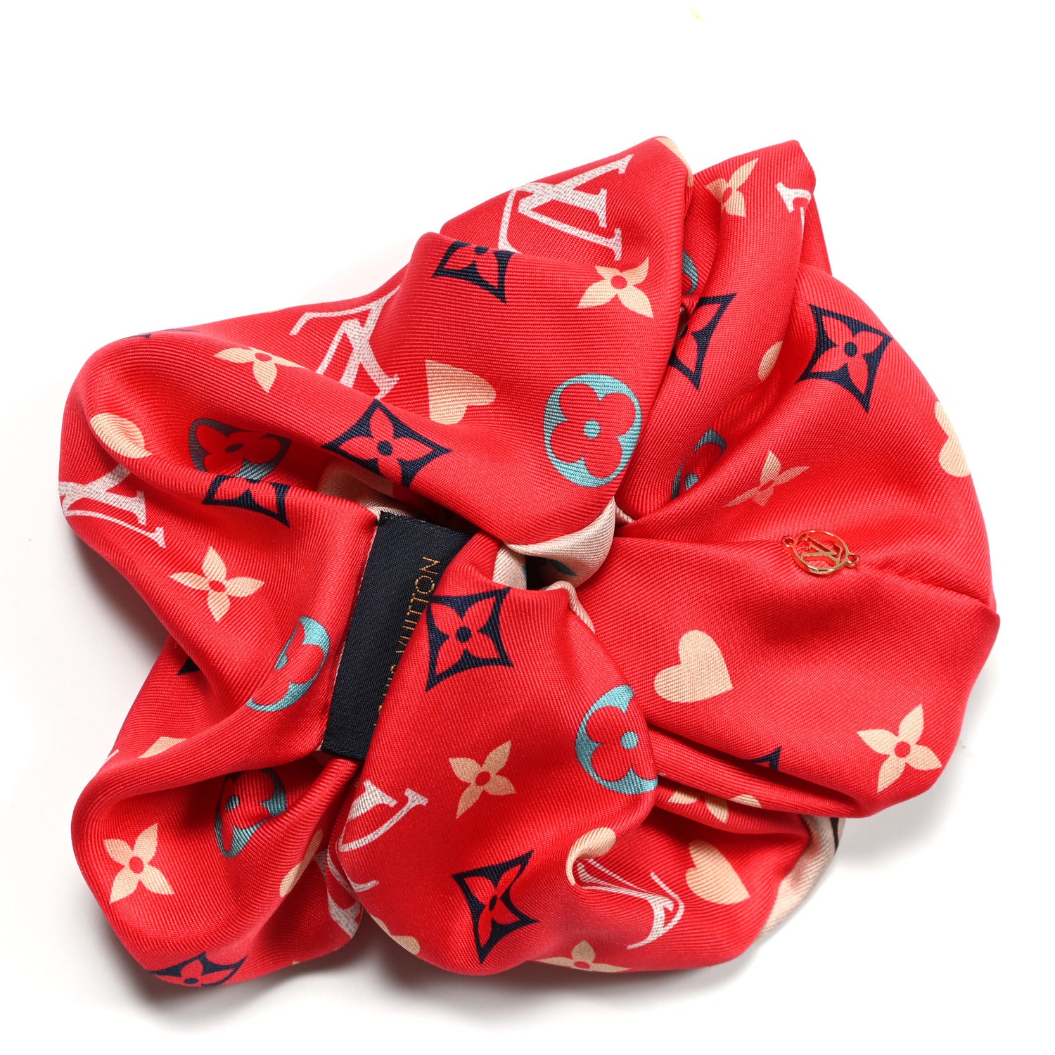 Louis Vuitton Silk Game On Chouchou Trop Chou Scrunchie Red 2 of 3