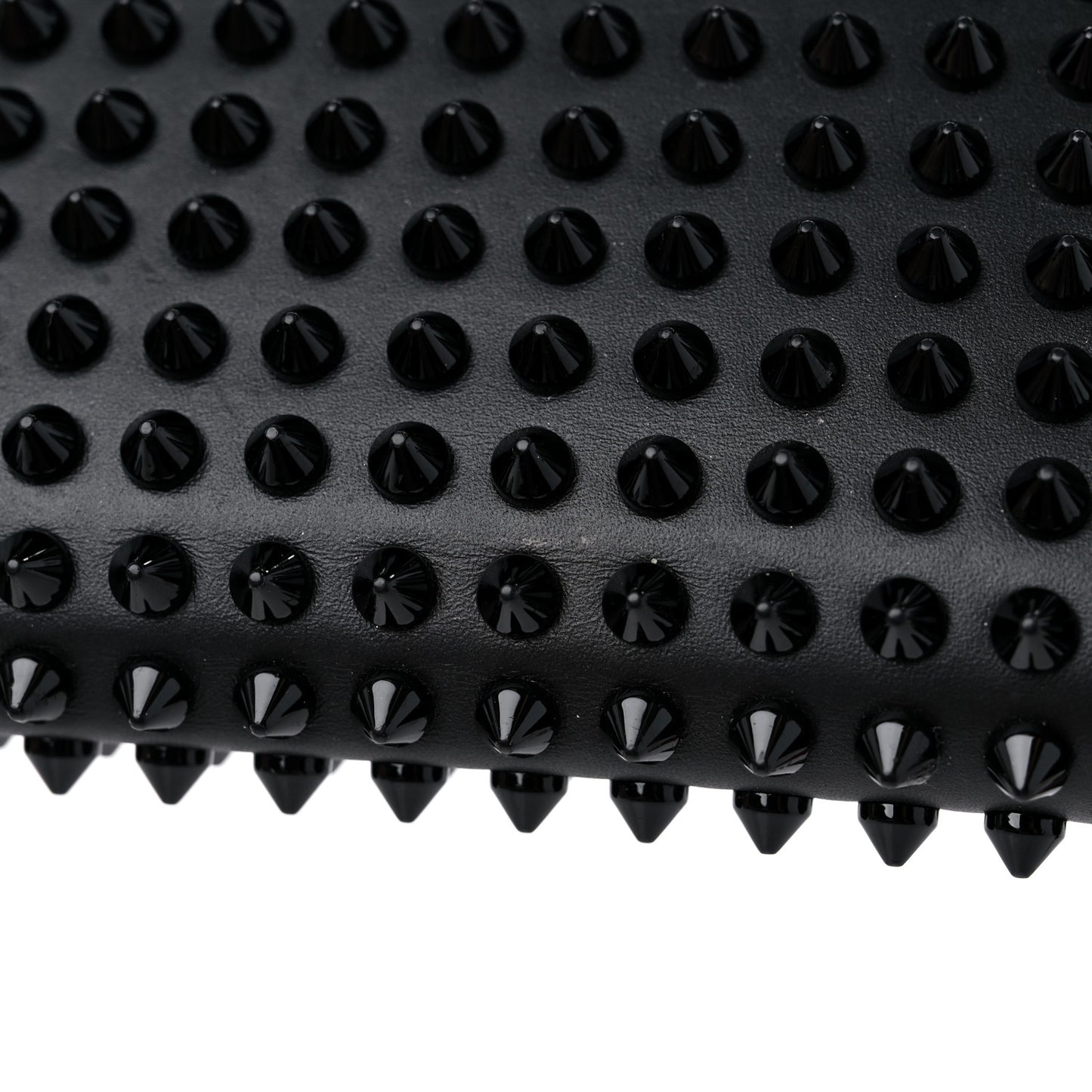 Calfskin Panettone Spiked Zip Around Wallet Black