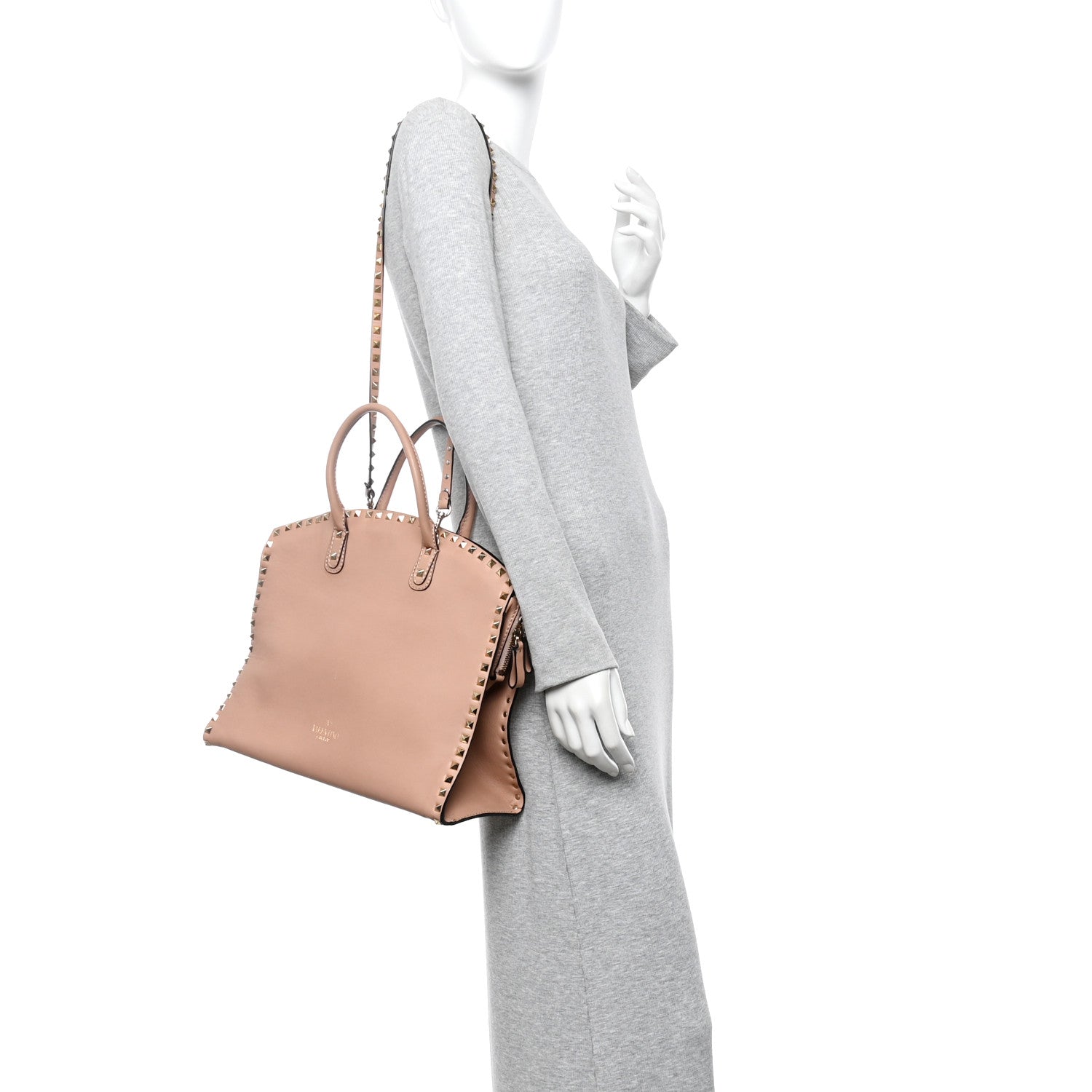 Valentino Garavani Vitello Rockstud Dome Shopper Soft Noisette 2 of 9