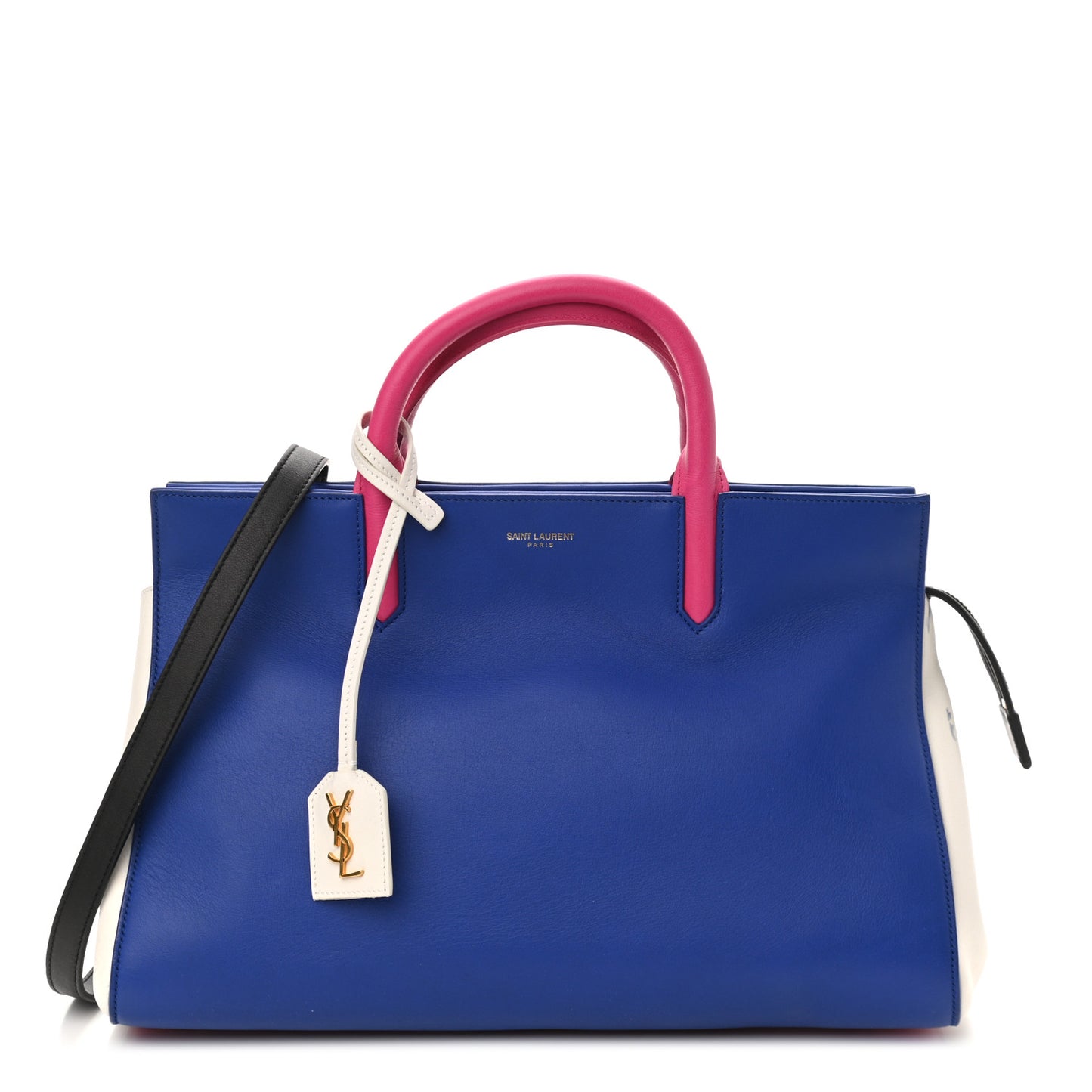 Calfskin Small Cabas Rive Gauche Blue White Pink