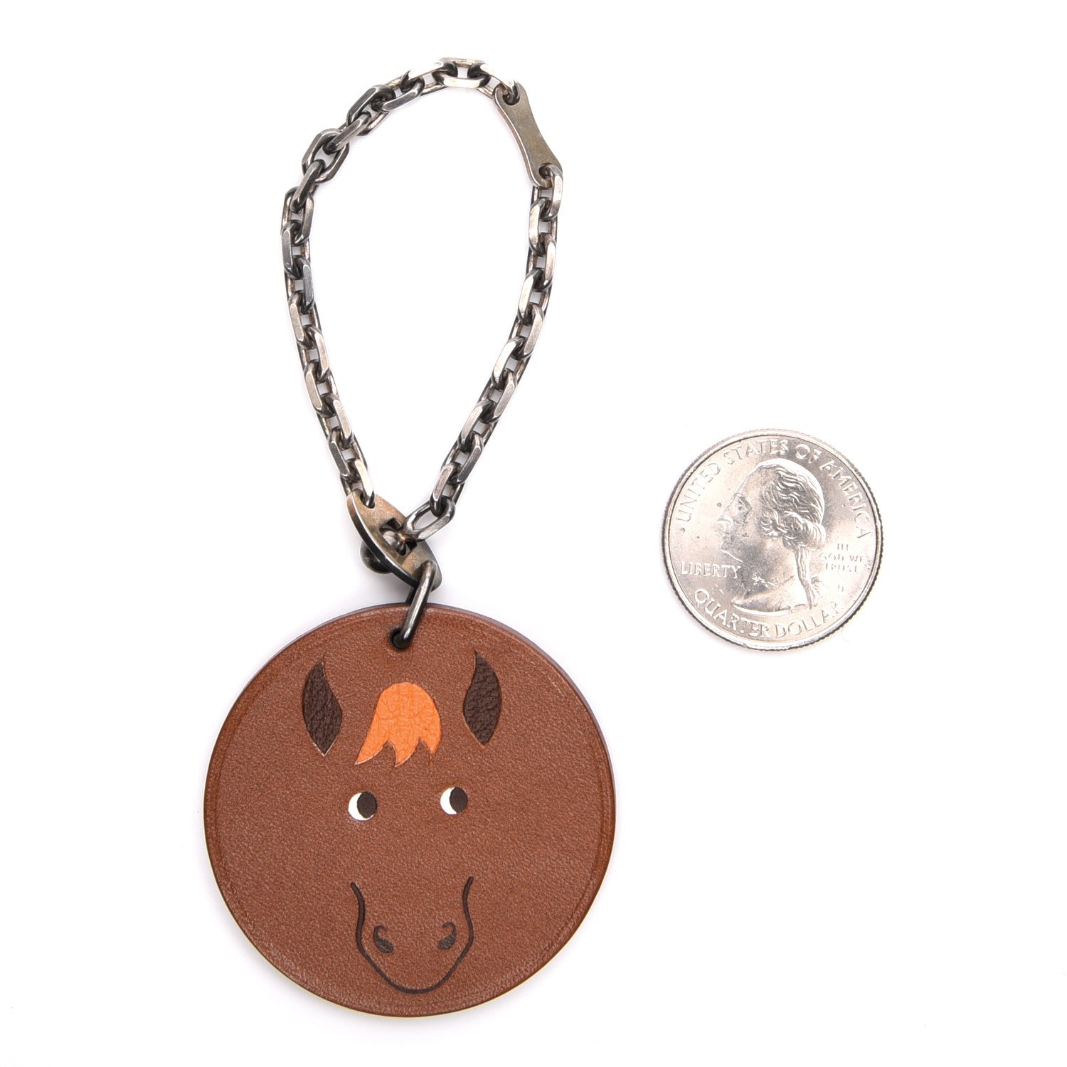Hermes Barenia Horse Key Chain Fauve 2 of 5