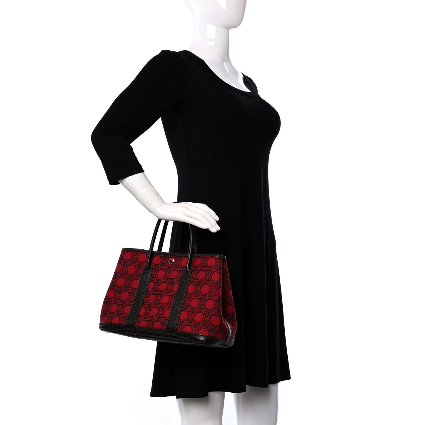 Toile So H Vache Country Garden Party Tote 30 TPM Rouge Garance Havane