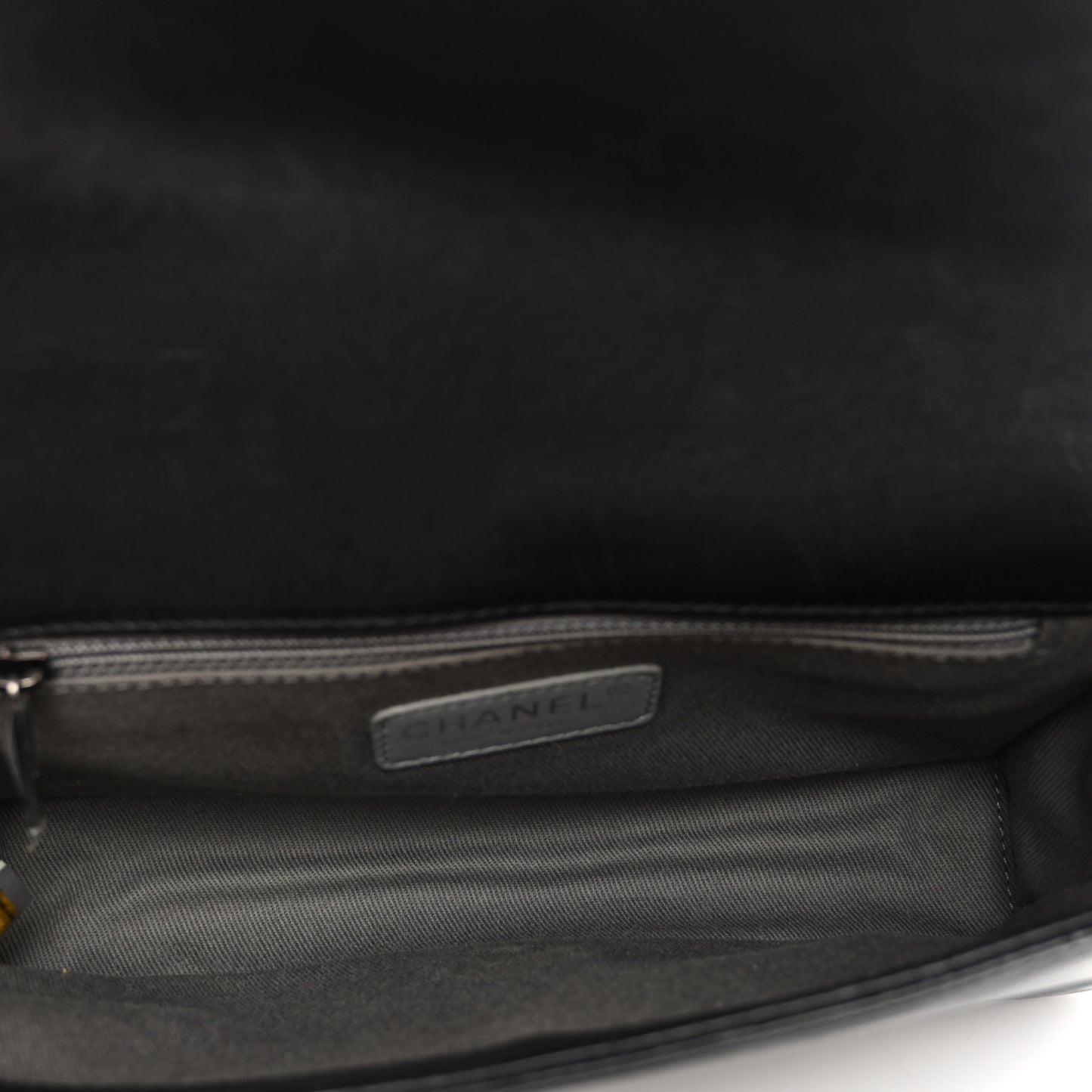 Calfskin Crystal Embossed Medium Boy Flap Black