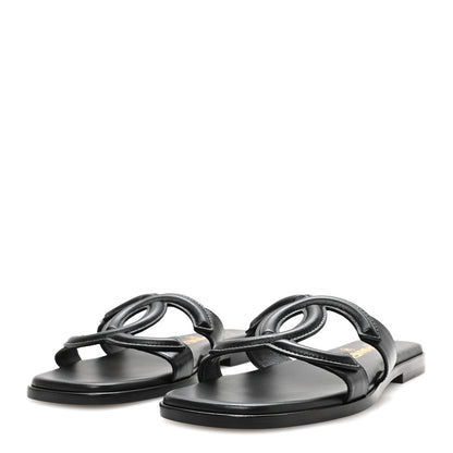 Chanel Lambskin CC Cut Out Mules Sandals 36 Black 4 of 9