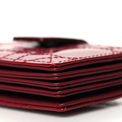 Christian Dior Patent Cannage Lady Dior 5-Gusset Card Holder Rouge Ceris 10 of 10