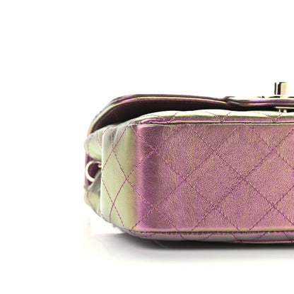 Chanel Iridescent Lambskin Quilted Mini Rectangular Flap Purple 7 of 8
