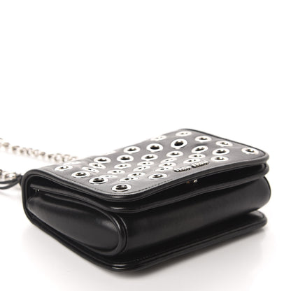 Miu Miu Nappa Grommet Club Shoulder Bag Black 4 of 12