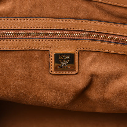 MCM Visetos Studded Medium Boston Satchel Cognac 6 of 10