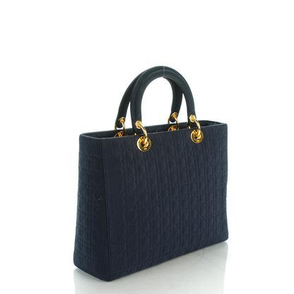 Christian Dior Nylon Cannage Large Lady Dior Navy Blue 3 of 7