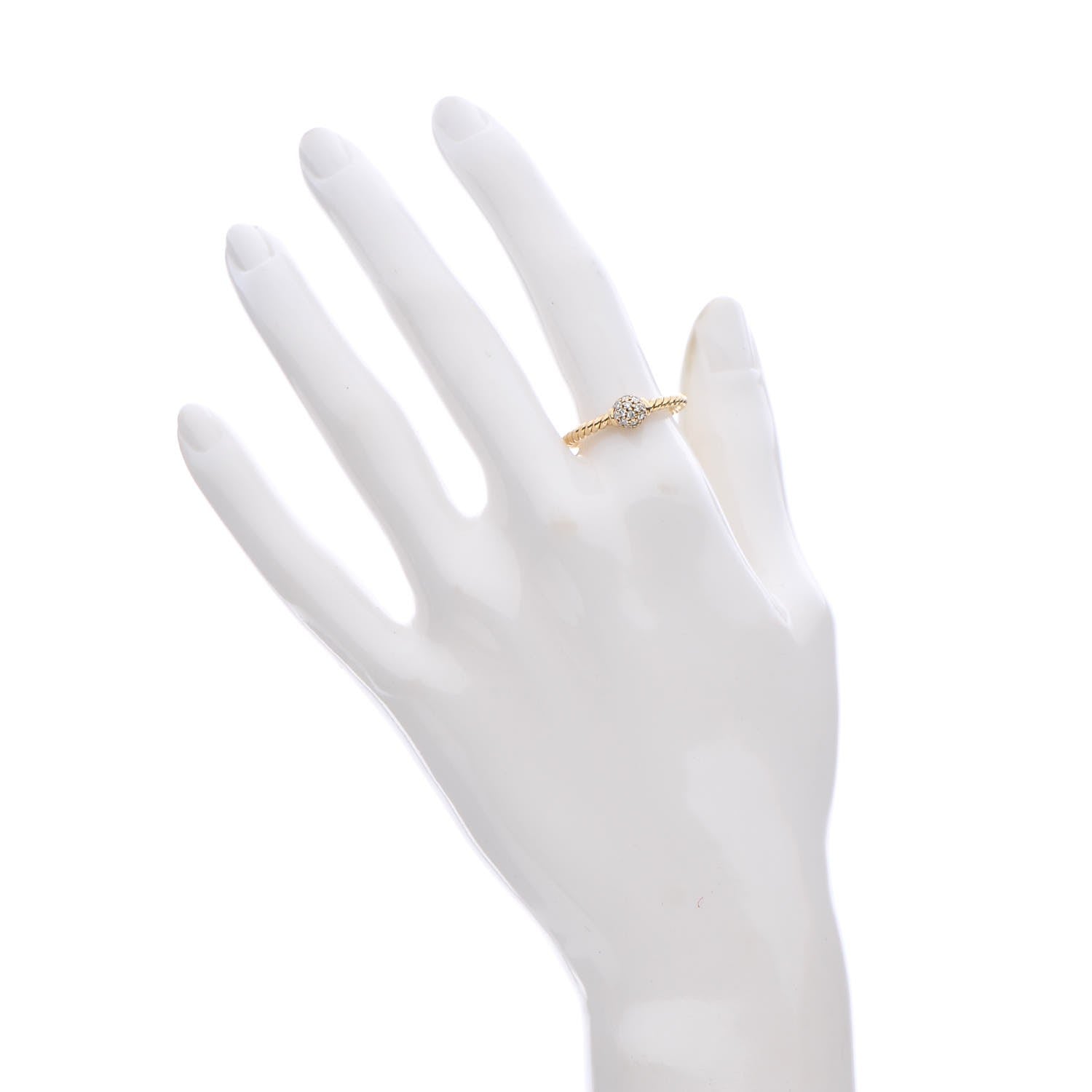 David Yurman 18K Yellow Gold Diamond Petite Solari Station Ring 55.7 7.5 2 of 5