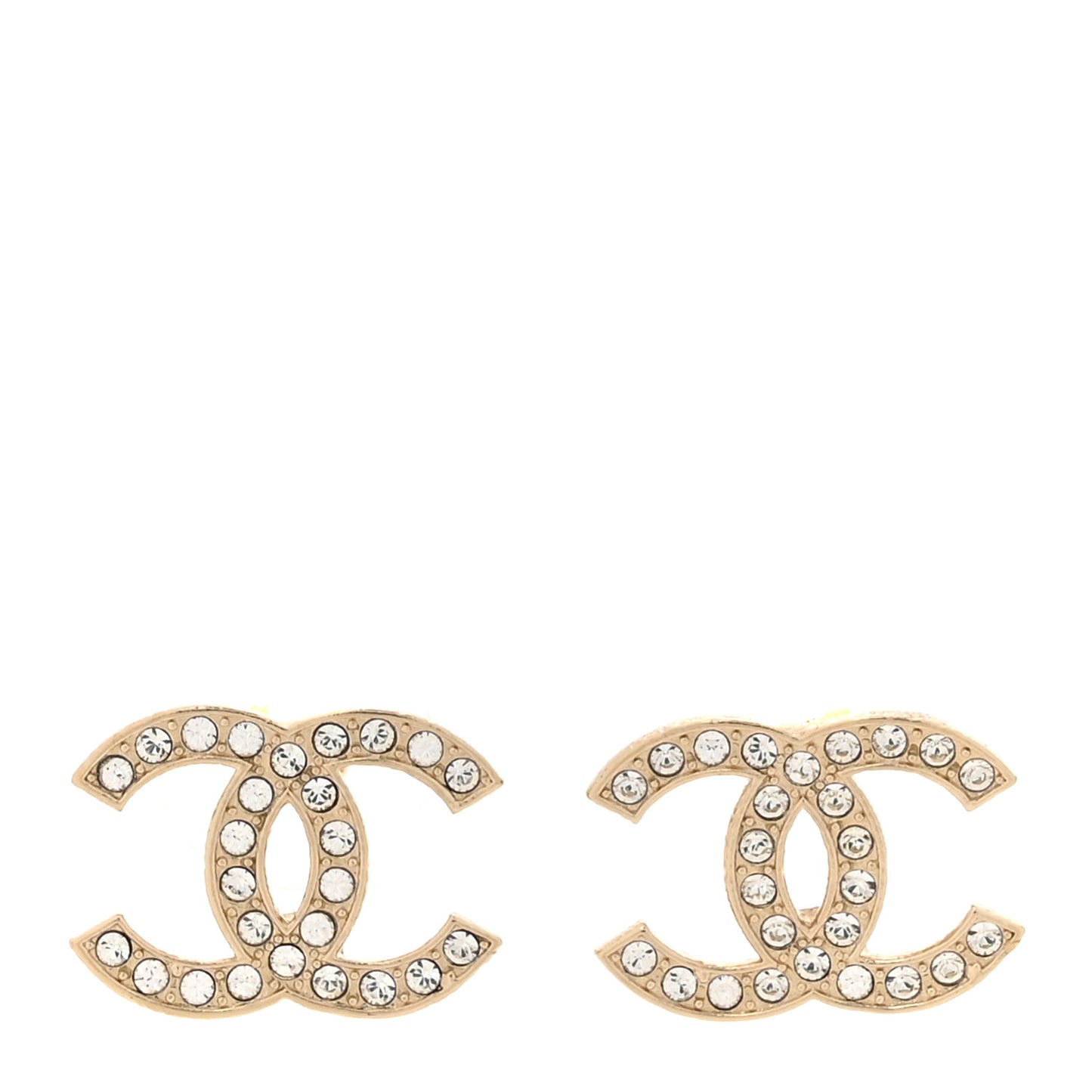 Crystal CC Earrings Light Gold