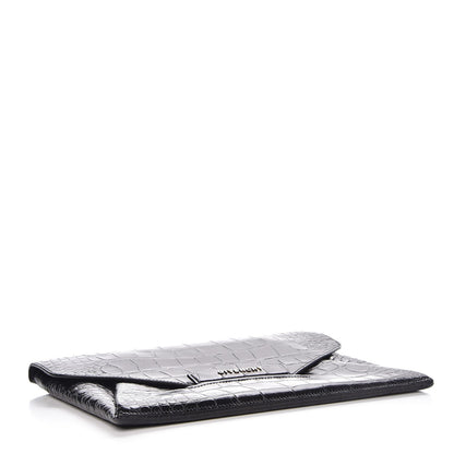 Givenchy Calfskin Crocodile Embossed Medium Antigona Envelope Clutch Black 4 of 7